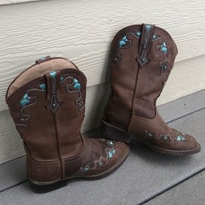 Roper Hearts Square Toe Cowgirl Boot Size 11